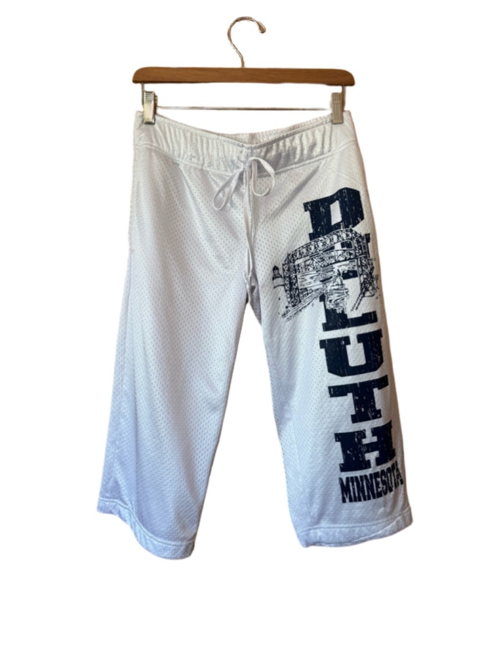 Vintage Mesh Graphic Duluth Minnesota Lift Bridge Print Capris size medium